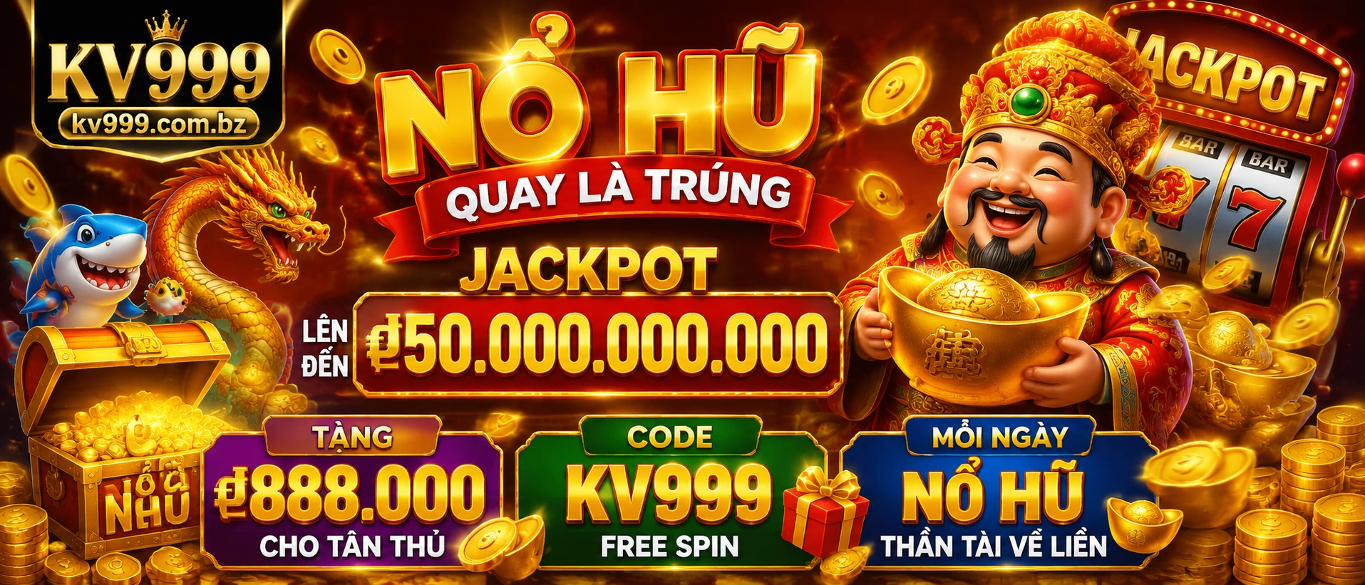 Giao diện Nổ Hũ trên kv999.com.bz với bố cục danh mục rõ ràng